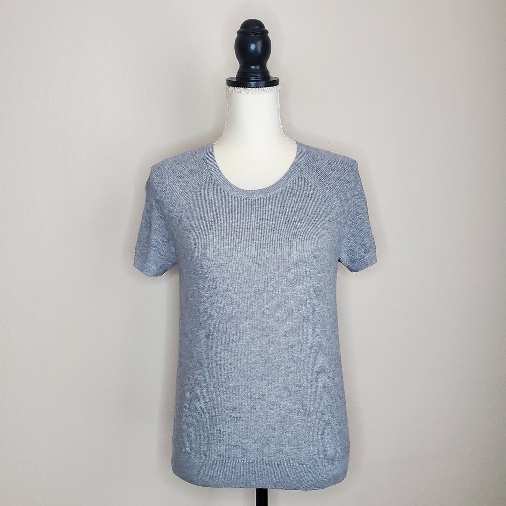 Everlane Gray Knit Short Sleeve Top Cotton XS